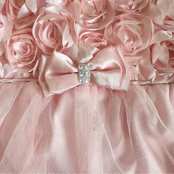 2 pc. Set Pink Floral Baby Dress 6-9 months - Picture 4 of 10